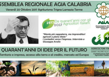All’Assemblea regionale dell’Agia Calabria, si discuterà sull’imprenditoria agricola giovanile