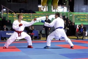 Carlo Bellino cintura rossa durante l'incontro finale del 3° posto
