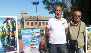 Tonio Fortebraccio, Francesco Mangialardi e Michele Potenza in una mostra en plein air (1)