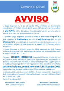 Cariati, Terreni gravati da usi civici il termine per le richieste è il 31 dicembre 2017