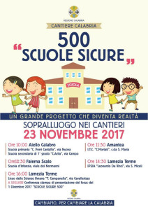 Giovedì 23 Oliverio aprirà il cantiere “Scuole Sicure 500”