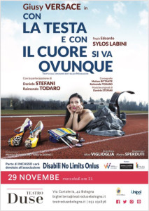 Giusy Versace in scena al teatro Duse di Bologna con il suo spettacolo