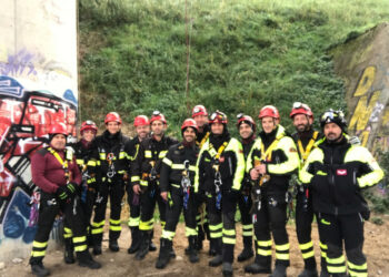 Addestramento Vigili del Fuoco del nucleo speleo alpino fluviale