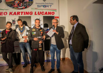 Il pilota disabile coriglianese Alessandro Chiarelli sul podio del Trofeo Karting Lucano