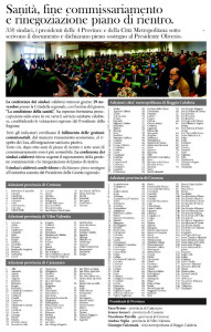 Sanità, martedì Oliverio a Roma incontra il ministro Lorenzin