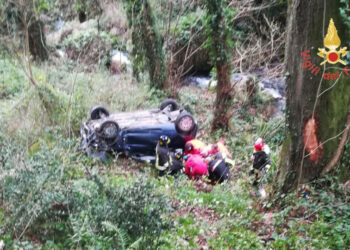 Incidente stradale sulla SP80 nel comune di Feroleto, auto finisce in una scarpata