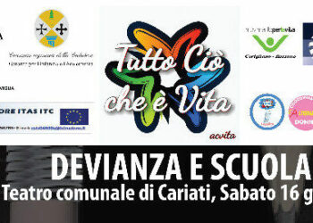 Convegno Formativo “Devianza e Scuola”, sabato 16 giugno nel cinema-teatro di Cariati