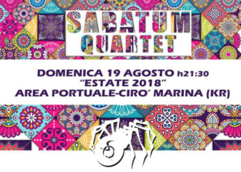 Concerto “Sabatum Quartet”, domenica 19 agosto nell’Area Portuale di Cirò Marina
