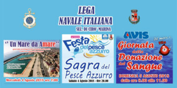 “Un Mare da Amare” giornata ecologica nel Porto e “Sagra del Pesce Azzurro” Sabato 4 agosto a Cirò Marina