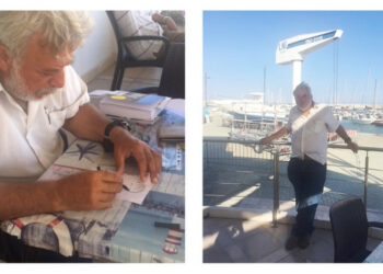 Da Venezia a Siracusa in solitaria, il noto disegnatore Giorgio Fagotto fa tappa alla Lega navale di Crotone