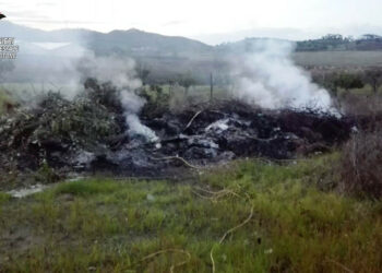 Crotone: Incendia cumuli di rifiuti per disfarsene, denunciato il responsabile