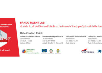 Regione Calabria, Bando TalentLab Startup e Spin-off: programmati i contact point