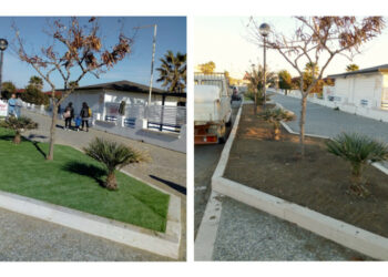 Città Pulita riqualifica un’altra aiuola sul lungomare sud, ora la Città ha un nuovo spazio verde