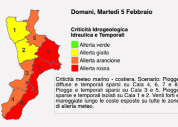 Allerta Meteo Rossa per domani martedi 5 febbraio 2019: Scuole Chiuse a Crotone, Cirò e Cutro