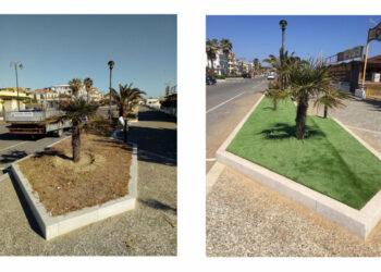Città Pulita riqualifica una nuova aiuola sul lungomare, continua la collaborazione tra imprenditori, comune e associazione