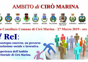 Il ReI, la misura nazionale di contrasto alla povertà, Mercoledi 27 marzo nella sala consiliare del Comune di Cirò Marina
