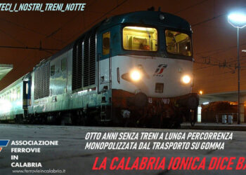 Lettera al Ministro per il Sud Barbara Lezzi per l’InterCity notte Reggio-Milano via Jonica