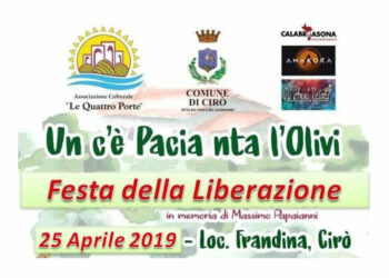 Oggi 25 aprile, Festa della Liberazione: ”Un c’e’ pacia nta l’olivi” a Cirò