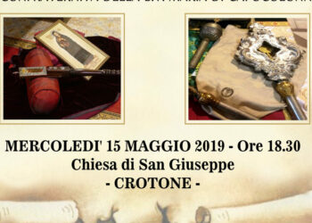 Mercoledì 15 maggio: Solenne Cerimonia vestizione nuovi confratelli della Confraternita Mariana Capocolonna a Crotone