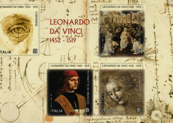 Quattro francobolli nel ricordo di Leonardo Da Vinci nel V Centenario della sua scomparsa