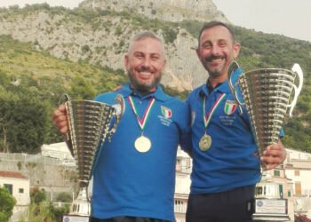 Loprete e Piscitelli dell’Asd Isola Ambiente di Capo Rizzuto, Campioni d’Italia di Pesca in Apnea a Coppie