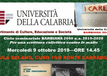 Unical, mercoledì 9 ottobre si apre il 9° anno del Laboratorio di Pedagogia dell’Antimafia