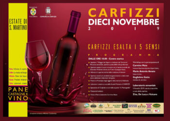 Domenica 10 novembre ”Carfizzi esalta i cinque sensi“ ritorna l’estate di San Martino presentando il vino novello 2019