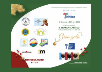 Gran Galà Telethon insieme alle associazioni del territorio, giovedì 12 dicembre a Crucoli Torretta