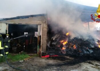 In fiamme un fienile a Corazzo di Scandale, distrutte oltre 1500 rotoballe di fieno