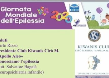 Giornata mondiale dell’epilessia: “Kiwanis” del Club Apollo Aleo, venerdi 28 febbraio incontro a Cirò Marina