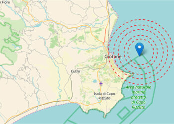 Scossa di terremoto con epicentro le acque antistanti la città di Crotone
