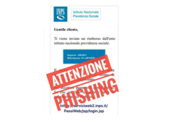 Bonus 600 euro: l’Inps avvisa gli utenti che è in corso un tentativo di truffa tramite email di phishing