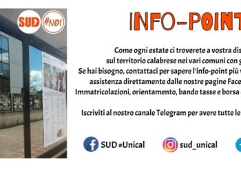 Unical, al lavoro i ragazzi dell’associazione Sud: attivati info-point per le matricole e gli studenti che hanno bisogno di informazioni e assistenza