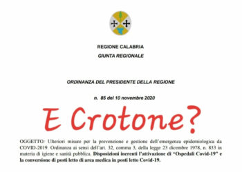 Il Sindaco Voce: “Vergognoso escludere la città di Crotone da interventi per fronteggiare l’emergenza Covid”