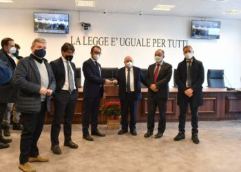 Aula bunker di Lamezia Terme, sopralluogo di Spirlì, Bonafede e Gratteri