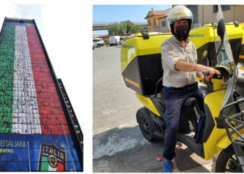 Il portalettere crotonese Giuseppe Oppido tra i 1200 volti nella grande bandiera a sostegno della nazionale