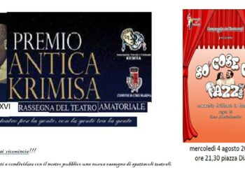Al via la stagione Teatrale Estiva con la XVI° edizione del “Premio Antica Krimisa”, stasera alle 21.30
