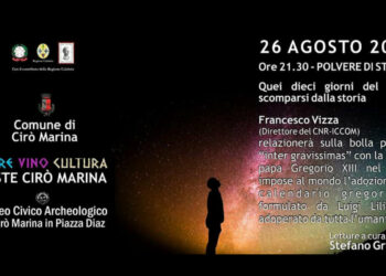 Polvere di Stelle, quei dieci giorni del 1582 scomparsi dalla storia. Questa sera alle 21.30 a Cirò Marina