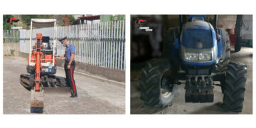 Petilia Policastro, rinvenuti all’interno di un magazzino trattore ed escavatore di provenienza illecita: denunciati