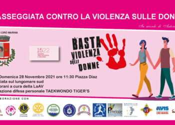 Passeggiata contro la violenza sulle donne oggi alle 11:30 in piazza Diaz a Cirò Marina