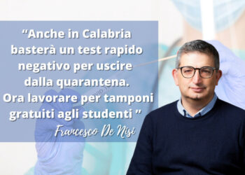 Coronavirus, Francesco De Nisi: “ora lavorare per tamponi gratuiti agli studenti”