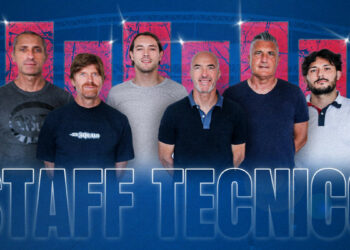 Lo staff tecnico di mister Lerda dell’FC Crotone