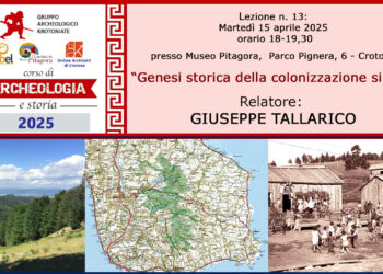 Crotone, la colonizzazione silana con Giuseppe Tallarico il 15 aprile