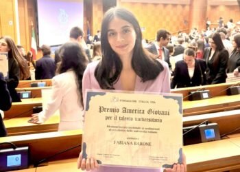 Fabiana Barone di Cirò Marina premiata alla Camera dei Deputati con il “Premio America Giovani” della Fondazione Italia USA