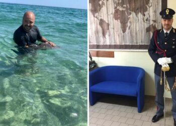 Crotone, tartaruga marina salvata da un’Agente della Polizia di Stato