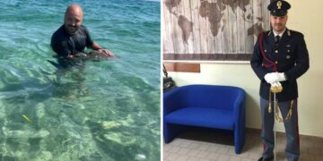 Crotone, tartaruga marina salvata da un’Agente della Polizia di Stato