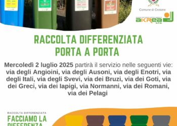 Crotone, al via la raccolta differenziata porta a porta anche nel quartiere Unitaria