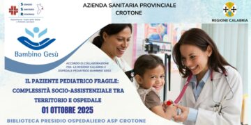 “Il paziente pediatrico fragile: complessità socio-assistenziale tra territorio e ospedale”: corso di formazione domani a Crotone