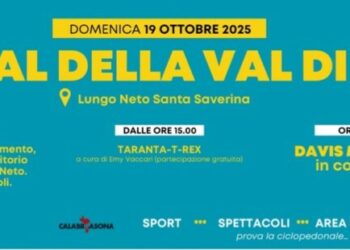Domenica 19 ottobre il primo Festival della Val di Neto: natura, musica e sapori lungo la ciclopedonale
