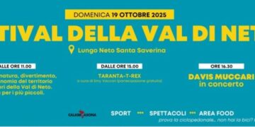 Domenica 19 ottobre il primo Festival della Val di Neto: natura, musica e sapori lungo la ciclopedonale